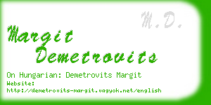 margit demetrovits business card